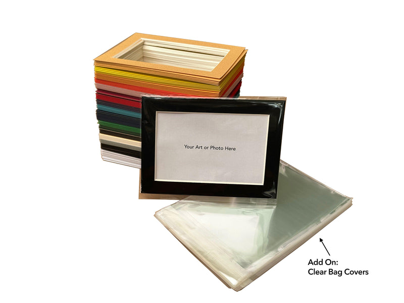 Set of 100 - 5x7 Picture Frame Matting for Display 4x6 Photo - Variety Colors - sfDisplay.com