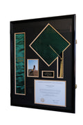 XL Diploma, Graduation Tassel, and Cap Display Cabinet (w/ Custom Matting Colors)