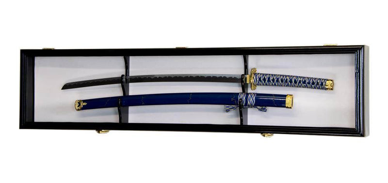 Large 1 Sword and Scabbard Display Case Cabinet (deeper 5 1/4" depth) - sfDisplay.com