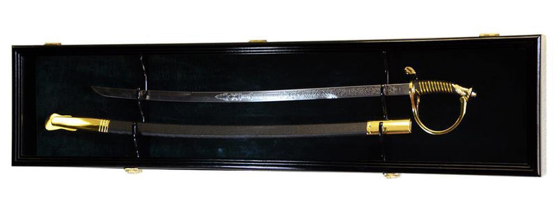 Large 1 Sword and Scabbard Display Case Cabinet (deeper 5 1/4" depth) - sfDisplay.com