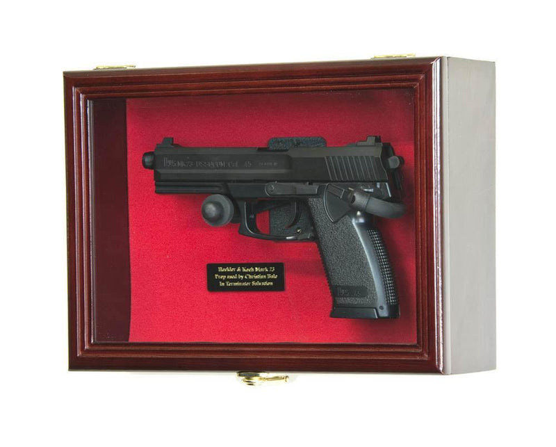 Single Pistol Handgun Display Case Wall Mount Cabinet - sfDisplay.com