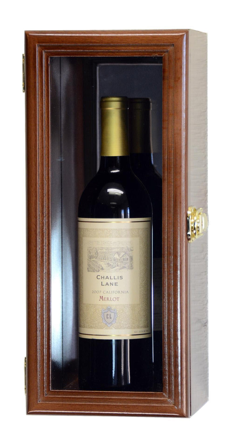 Single Wine / Champagne Bottle Display Case Cabinet (Fits All Sizes) - sfDisplay.com