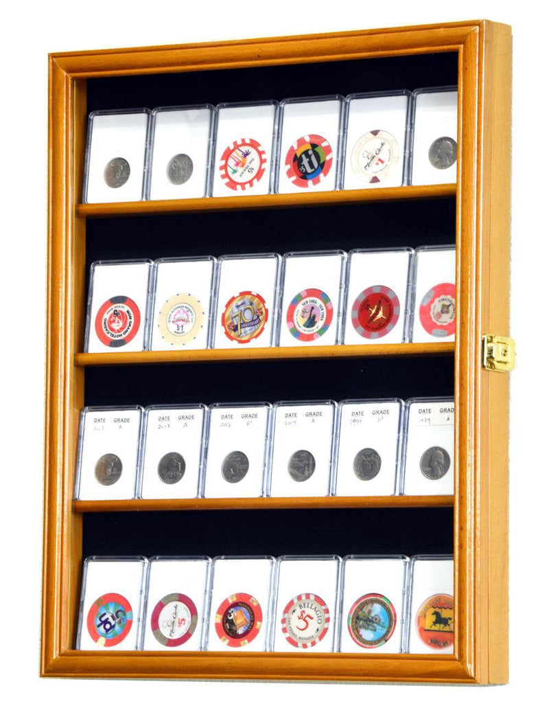 24 Collector NGC PCGS ICG Coin Slab Display Case Cabinet - sfDisplay.com