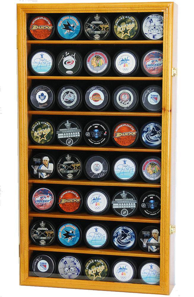 40 Hockey Puck Display Case Cabinet - sfDisplay.com