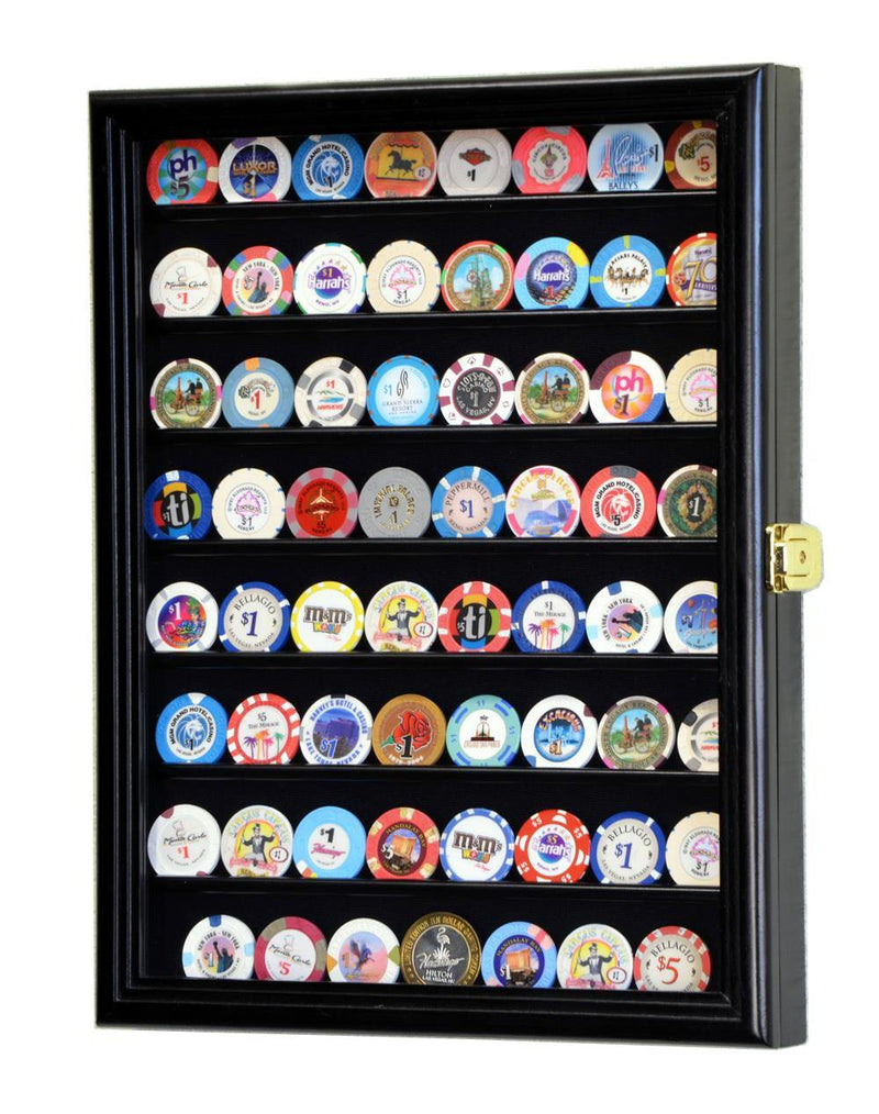 64 Casino Chip / Coin Display Case Cabinet - sfDisplay.com