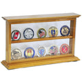 2 Shelves Military Challenge Coin Curio Stand Rack - sfDisplay.com