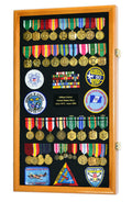 Large Military Medals, Pins, Patches, Insignia, Ribbons, Flag Display Case Cabinet - sfDisplay.com