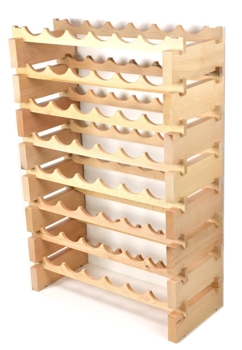 6X Bottles Beech Hardwood Modular Wine Rack Stackable (6 Bottles per Row) - sfDisplay.com