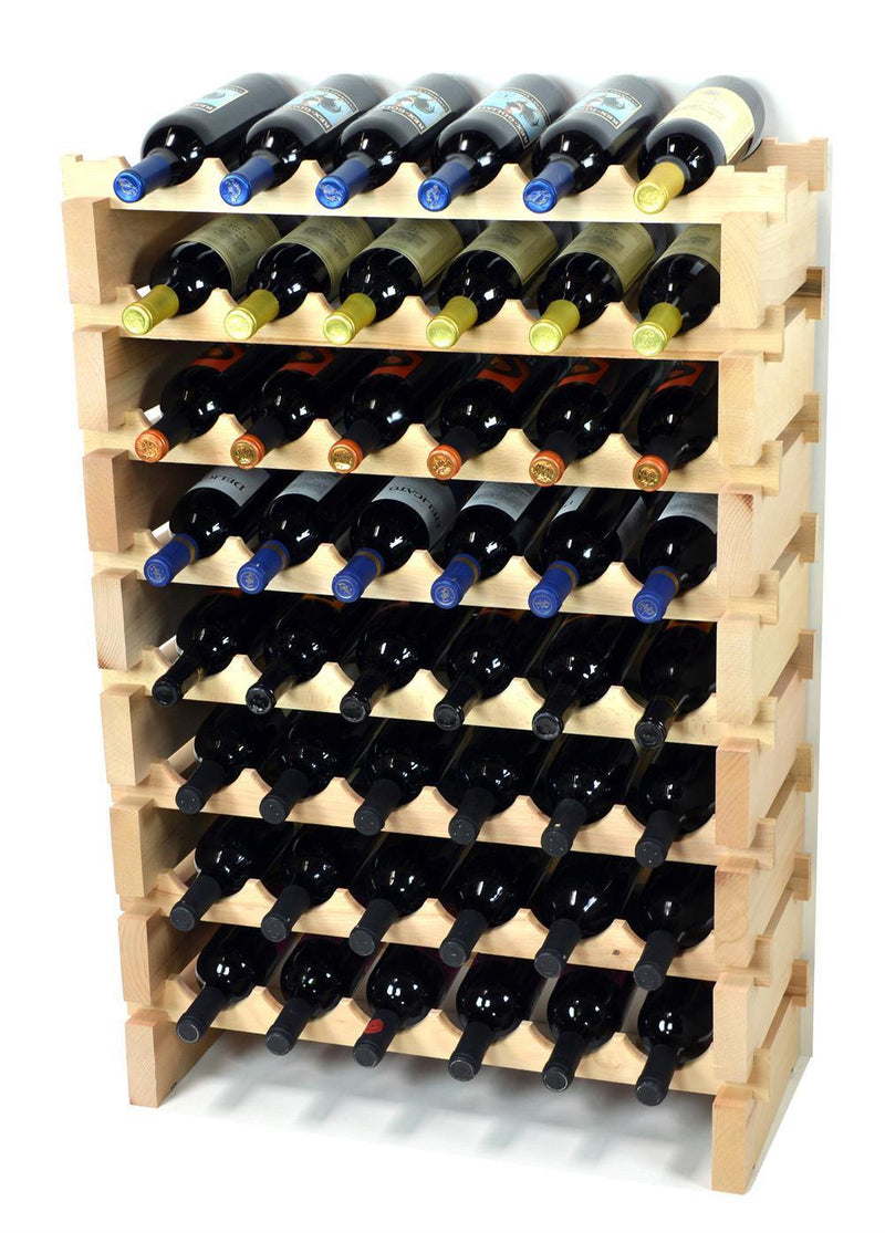 6X Bottles Pine Wood Modular Wine Rack Stackable (6 Bottles per Row) - sfDisplay.com