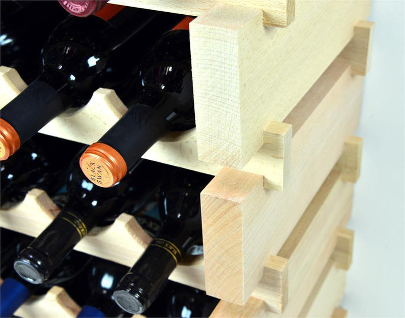 12X Bottles Pine Wood Modular Wine Rack Stackable (12 Bottles per Row) - sfDisplay.com