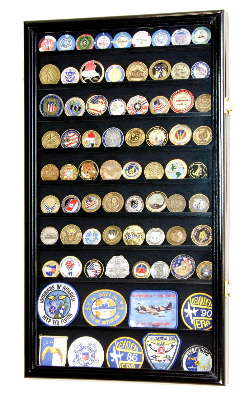 Large Military Challenge Coin Display Case Cabinet - sfDisplay.com