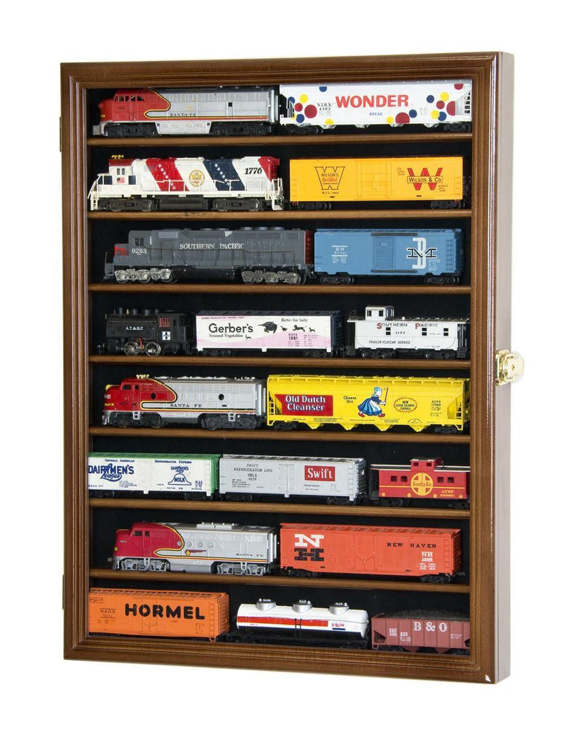 Small HO Scale Train Model Trains Locomotive Engine Display Case Cabinet - sfDisplay.com