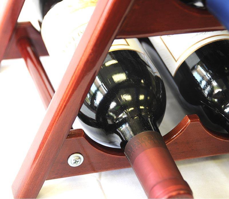 6 Bottles Hardwood Wine Stand / Rack - sfDisplay.com