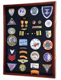 XL Military Medals, Pin, Patches, Badges, Ribbon, Insignia, Buttons, Flag Display Case Cabinet - sfDisplay.com